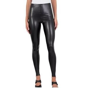 Joie | Faux Leather Pull-on Leggings Pants Super High Rise Shiny Black XL